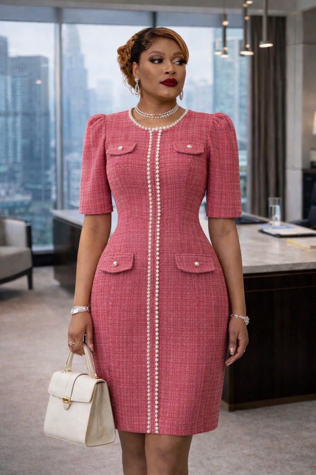 Tweed elegant dress